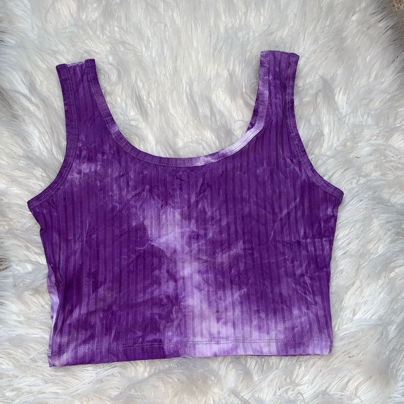 SHEIN Tops - Large SHEIN crop top, purple tye dye.